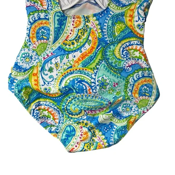Lauren Ralph Lauren Women's Paisley Print Swimsuit. Size 12 - Picture 6 of 11